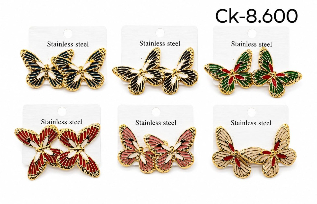 Aros mariposa esmaltada