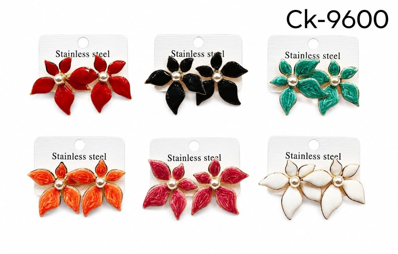Aros flor con perla