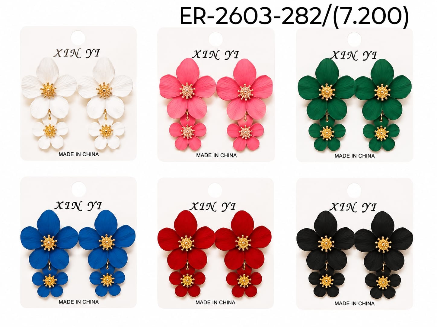 Aros doble flor mate