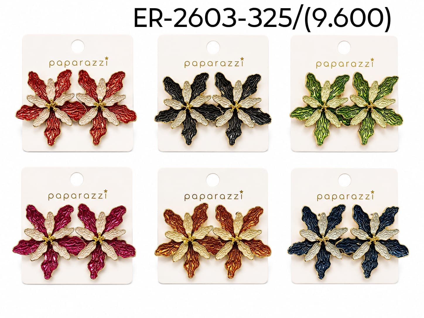 Aros flor bicolor 6 pétalos