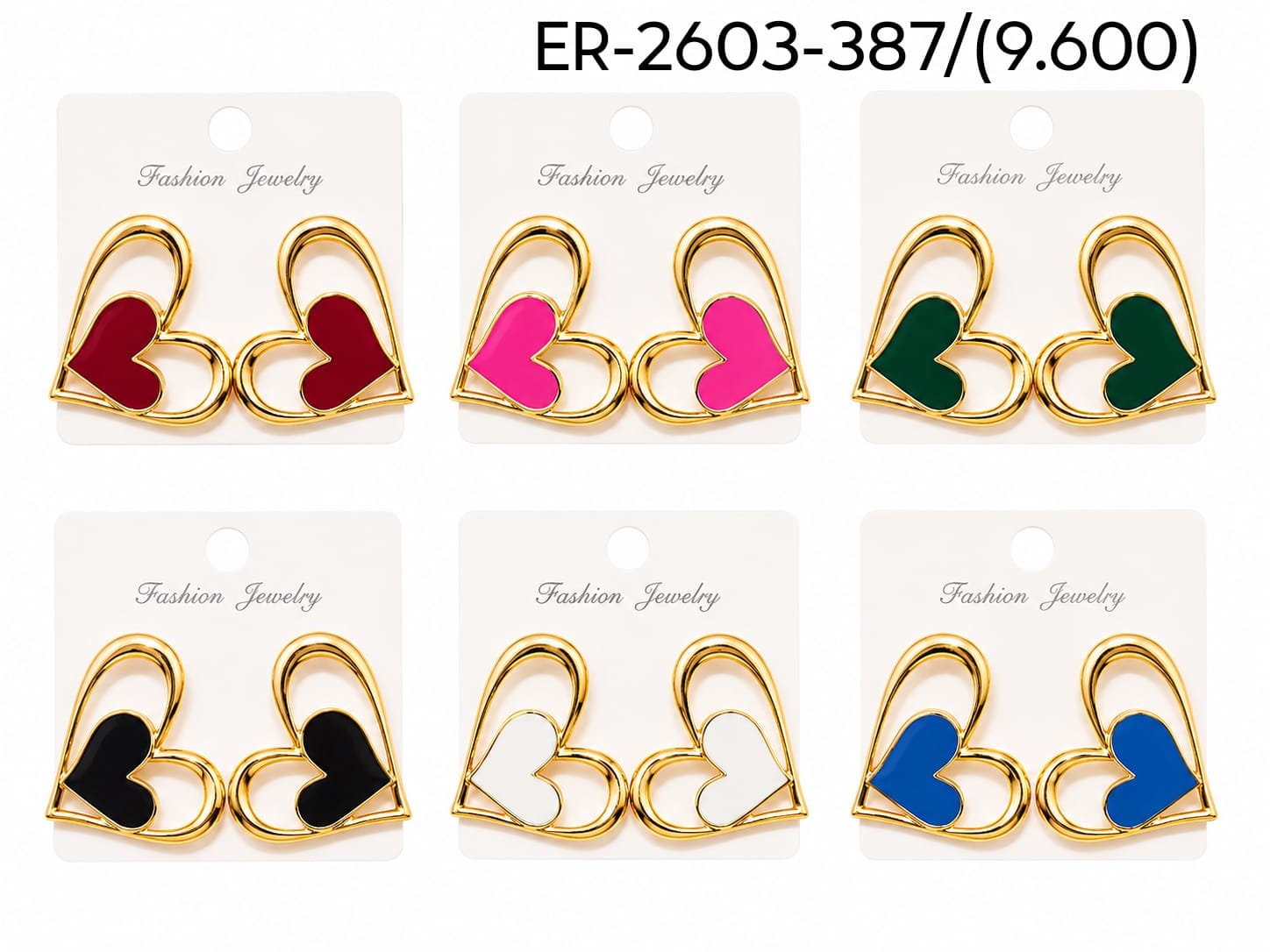 Aros contorno corazón con mini corazón